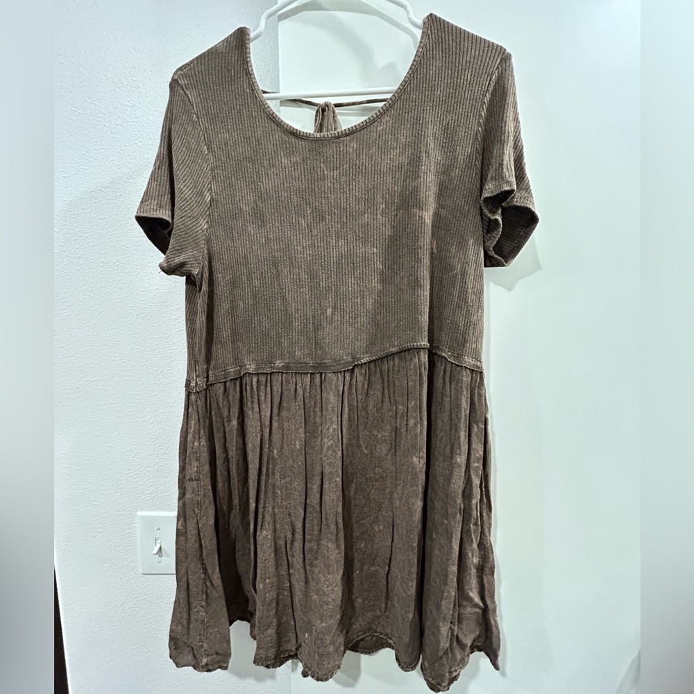 Brown vintage washed T-shirt dress size M